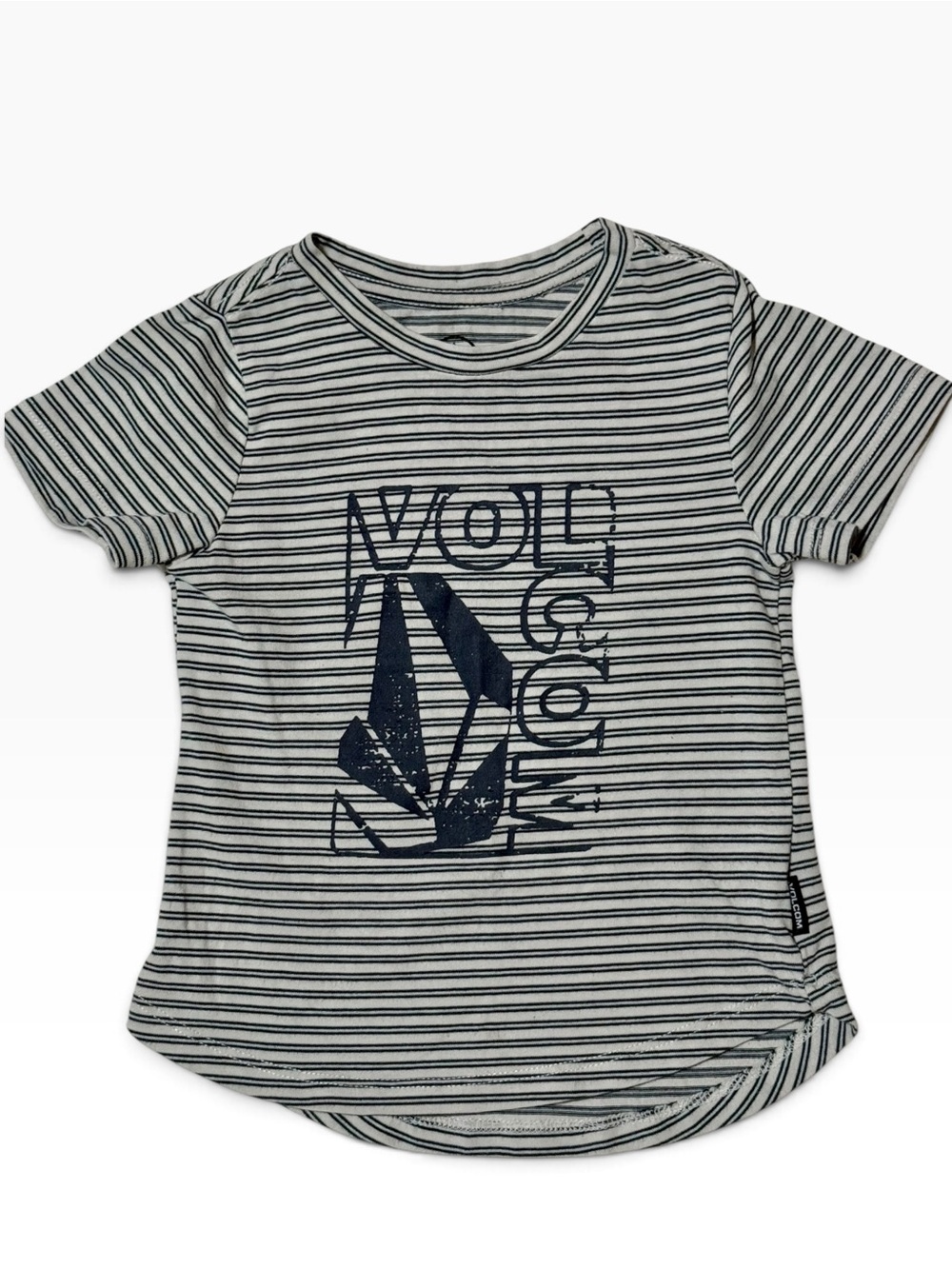 Y2K Volcom 2T Striped Graphic T-Shirt